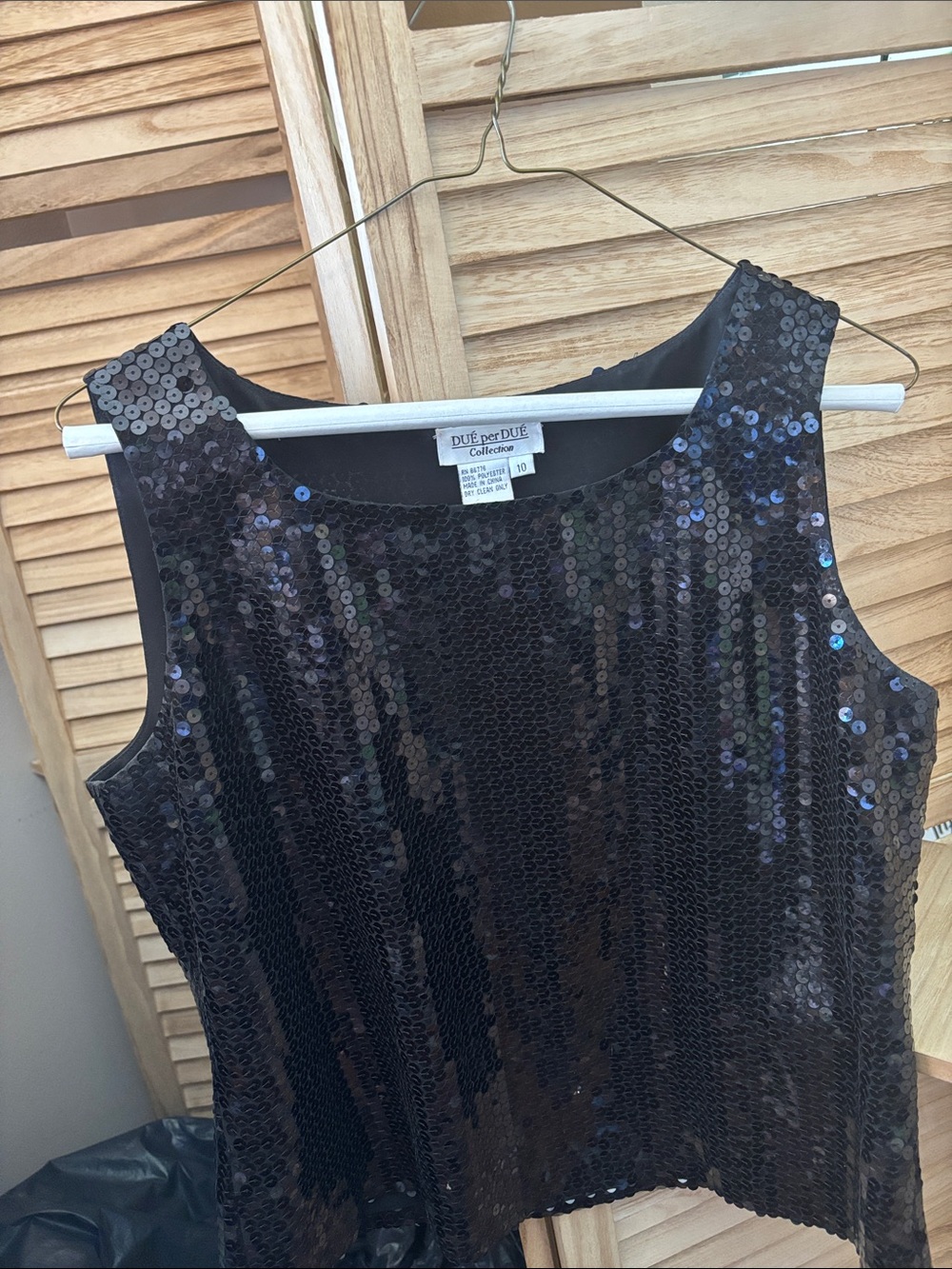 DUE per DUE Black Sequin Tank Top 10